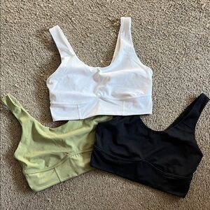 All in Motion Women's White, Black, and Green sports bras